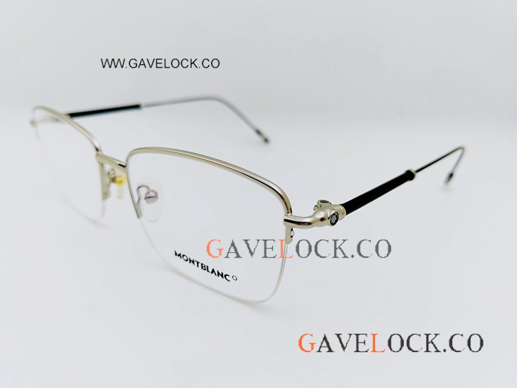 Clone Mont blanc Half Frame Eyeglasses Silver mb0042t